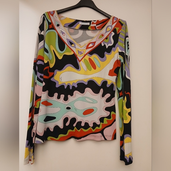 Tops - Emilio Pucci Colorful Abstract Women's Top.Size S
